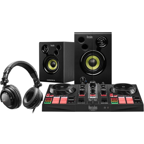 Hercules DJControl Learning Kit MK2 - Inpulse 200 MK2 - DJMonitor 32 Speakers HDP DJ45 Koptelefoon - Serato DJ Lite DJUCED Software Tweedehands