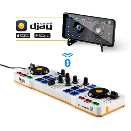 Hercules DJControl Mix - Draadloze DJ-controller - Voor smartphones/tablets - Bluetooth (Android/iOS) - 34 x 10 cm