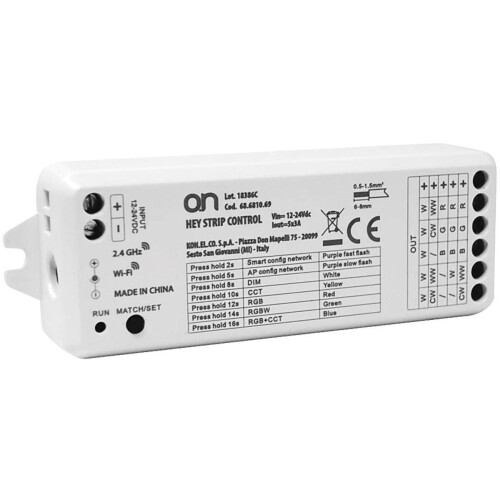 HeySmart WiFi LED strip controller - RGB CCT - RF afstandsbediening 4 zones - Wit Tweedehands