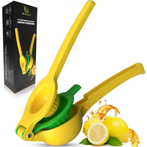 HI NATURE™ Citroenpers - Handmatige Citruspers - Roestvrij Zinklegering - Groen / Geel