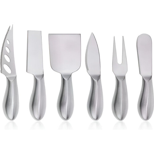 HI NATURE™ kaasmessen set van 6 - Kaasmessenset voor alle kaassoorten - Vaatwasserbestendig RVS - Zilver (6 stuks)