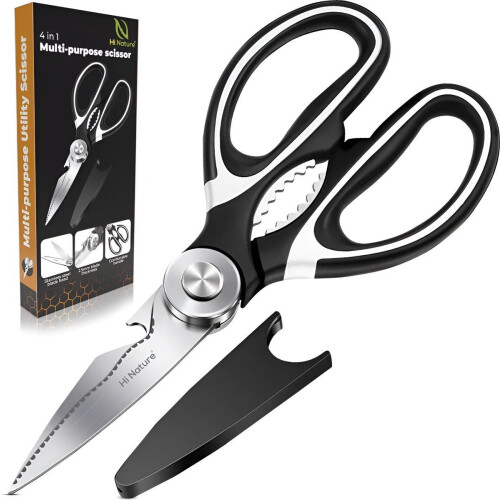 HI NATURE™ Keukenschaar - Professionele Vaatwasserbestendige Vleesschaar - RVS Zwart