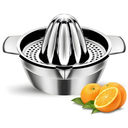 HI NATURE™ Robuuste Kwaliteit Citroenpers - Handmatige Citruspers - Ingebouwde Zeef - Zilver Tweedehands