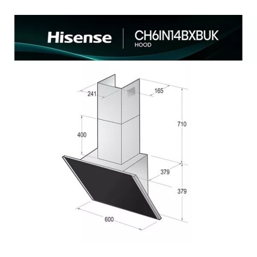 Hisense Ch6in14bxbuk - Wandschouw Afzuigkap - 60 Cm - 607 M³/u - Led | Nieuw (outlet)