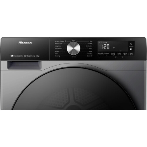 Hisense Dh3s802bt2 – Warmtepompdroger – 8 Kg – Wifi Connected – Titanium | Nieuw (outlet)