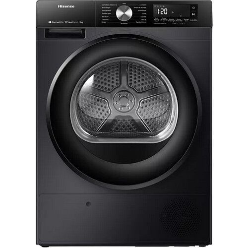 Hisense Dh3s902bb3 - Warmtepompdroger - 9 Kg - Steamtech & Wi-fi - 64 Db - Energieklasse C - Zwart | Nieuw (outlet) Tweedehands