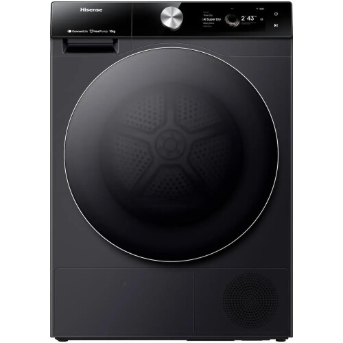 Hisense Dh7s107bb - Warmtepompdroger - 10 Kg - 62 Db - Energieklasse C - Zwart | Nieuw (outlet)