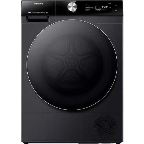 Hisense Dh7s107bb - Warmtepompdroger - 10 Kg - 62 Db - Energieklasse C - Zwart | Nieuw (outlet) Tweedehands