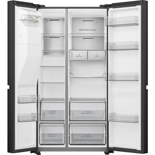 Hisense Rs818n4tfc - Amerikaanse Koelkast - 179.5 Cm - 632l - No Frost & Waterdispenser - Zwart Rvs | Nieuw (outlet)