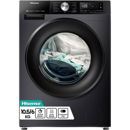 Hisense Wd3s1043bb3 - Was-droogcombinatie - 10 Kg Wassen - 6 Kg Drogen - 1400 Tpm - Stoomfunctie - Energieklasse D | Nieuw (outlet)