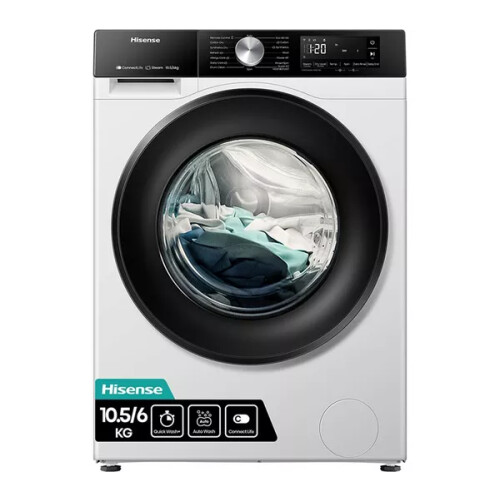 Hisense Wd3s1043bw3 - Was-droogcombinatie - 10 Kg Wassen - 6 Kg Drogen - 1400 Tpm - Stoomfunctie - Energieklasse D | Nieuw (outlet)