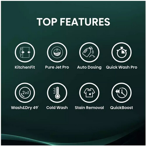 Hisense Wd5i1045bwq – Was-droogcombinatie – 10.5 Kg Wassen – 6 Kg Drogen – 1400 Tpm – Inverter – Autodose – Steam – Wifi | Nieuw (outlet) Tweedehands