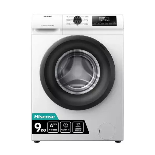 Hisense WF1Q9041BW - Koolborstelloze Wasmachine - 9kg - 1400t - Wit Tweedehands