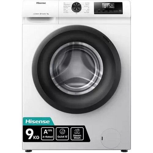 Hisense Wf1q9041bw Koolborstelloze Wasmachine - Korte Programma - Stoomwassen - 9kg - 1400t | Nieuw (outlet) Tweedehands