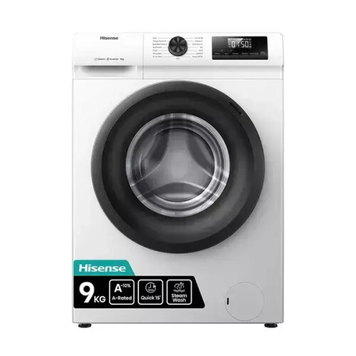 Hisense Wf1q9041bw Koolborstelloze Wasmachine - Korte Programma - Stoomwassen - 9kg - 1400t | Nieuw (outlet)