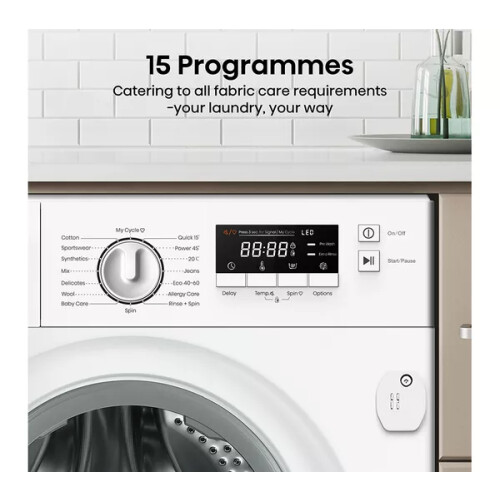 Hisense Wf3m741bwi - Inbouw Wasmachine - 7 Kg - 1400 Tpm - Stoomfunctie - Energieklasse A | Nieuw (outlet)