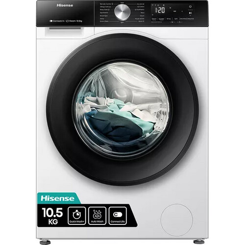 Hisense Wf3s1043bw3 - Wasmachine - 10 Kg - 1400 Tpm - Stoomfunctie - Energieklasse A | Nieuw (outlet) Tweedehands