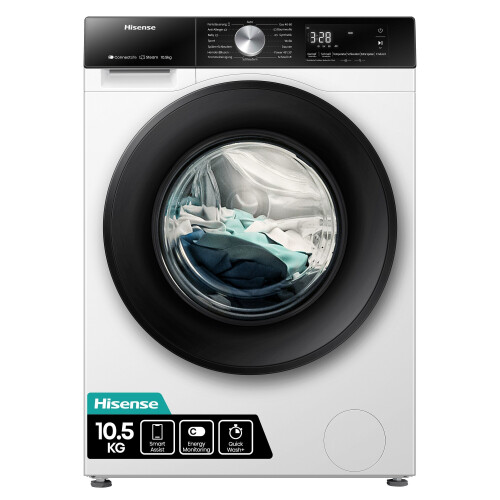 Hisense WF3S1043BW3 - Wasmachine - 10,5 kg - 1400 tpm - A - Wi-Fi&Steam Tweedehands