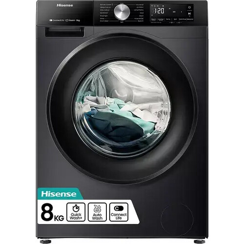 Hisense Wf3s8043bb3 - Wasmachine - 8 Kg - 1400 Tpm - Energieklasse A - Zwart | Nieuw (outlet) Tweedehands