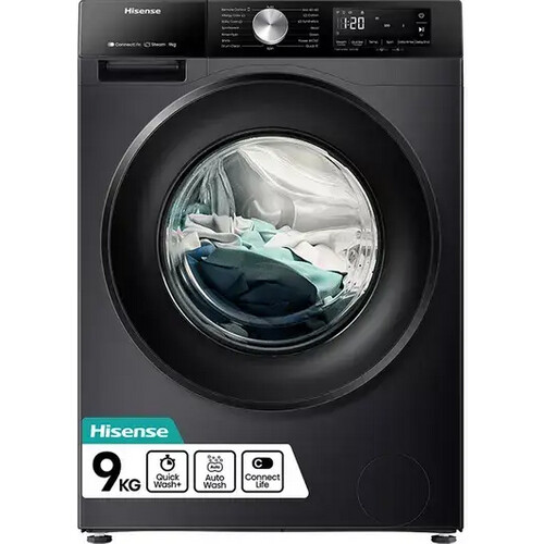 Hisense Wf3s9043bb3 - Wasmachine - 9 Kg - 1400 Tpm - Koolborstelloos - Energieklasse A - Zwart | Nieuw (outlet) Tweedehands