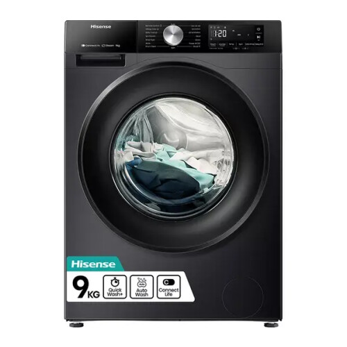 Hisense Wf3s9043bb3 - Wasmachine - 9 Kg - 1400 Tpm - Stoomfunctie - Energieklasse A - Zwart | Nieuw (outlet)