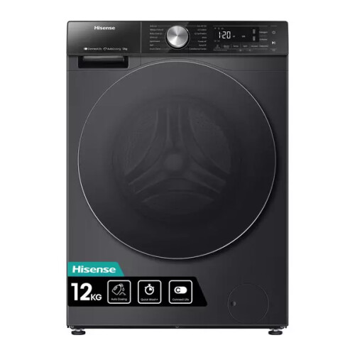 Hisense Wf5s1245bb - Wasmachine - 12 Kg - 1400 Tpm - Energieklasse A - Zwart | Nieuw (outlet)