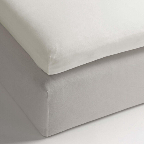 HnL Living Uni - Hoeslaken Topper - 100% Jersey Katoen - 180/200 x 200 - Offwhite Tweedehands