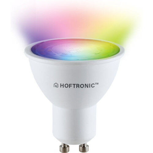 Hoftronic Smart - GU10 smart lamp - LED - WiFi en Bluetooth - Dimbaar - 16,5 miljoen kleuren - 400 lumen - 2700-6400K (1 stuk) Tweedehands