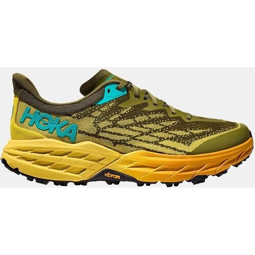 HOKA Speedgoat 5 Trailschoen Middenkaki/Oranje Tweedehands