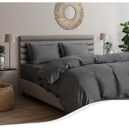 Home by TEMPUR® - Dekbedovertrek Bamboe 140x200 cm - Strijkvrij en droger geschikt - Antraciet Tweedehands