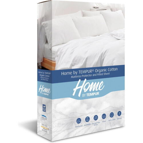 Home by TEMPUR® - Matrasbeschermer - Waterdicht - Biologisch katoen - 140 x 210 x 25 cm - Beige