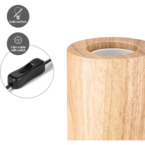 Home Sweet Home Eliaz - Tafellamp - Hout - 7x7x10cm - Geschikt voor E27 LED lichtbron Tweedehands