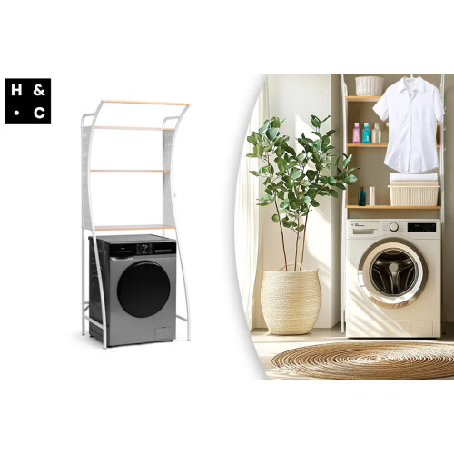 Home&Comfort - Ruimtebesparende ombouwkast voor wasmachine met 3 legplanken Tweedehands