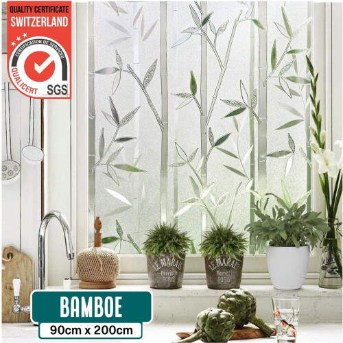 Homewell Raamfolie HR++ - Zonwerend&Isolerend - Bamboe 90x200cm