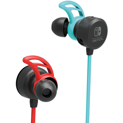 Hori Earbuds Pro - Gaming Oordopjes - In-line Microfoon - Neon Blauw/Rood