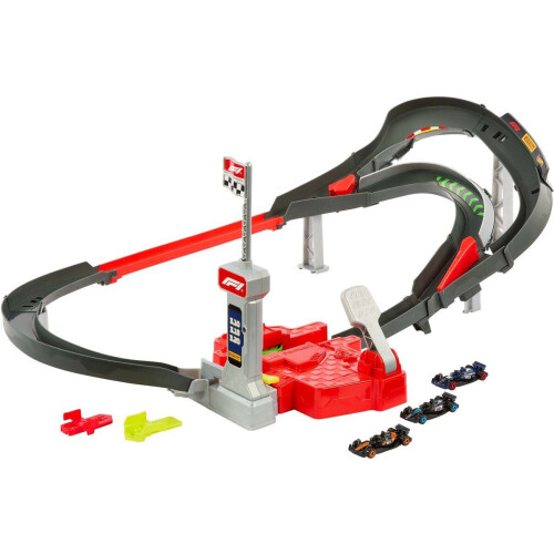 Hot Wheels F1 Racing - Formula 1 Sprintbaanset - Inclusief 3 metalen auto's (schaal 1:64) (set van 3) Tweedehands