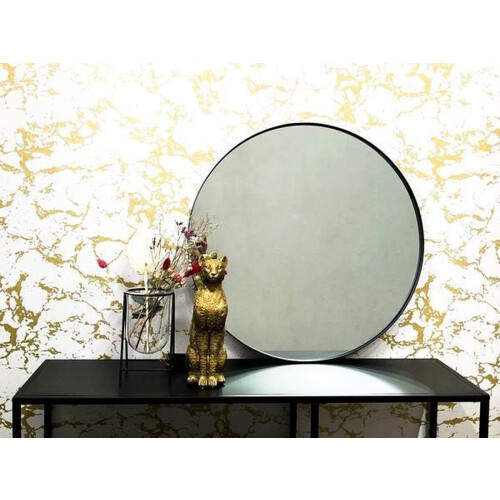 Housevitamin Ronde Metalen Spiegel - 40cm - Zwart - Kleine krasjes op glas