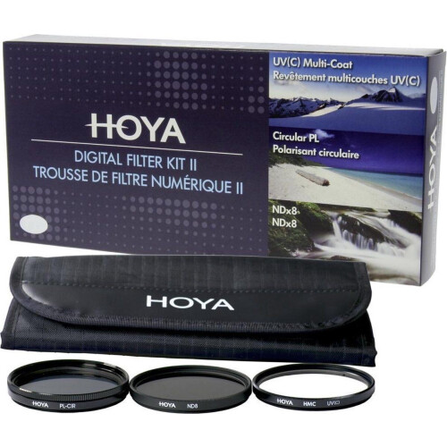 Hoya Digital Filter Introduction Kit - 49mm - UV Polarisatie NDX8 grijsfilter - inclusief opbergcase