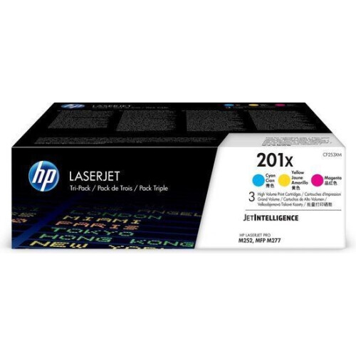 HP 201X (CF253XM) - Originele LaserJet Tonercartridge - Hoge Capaciteit - Magenta Geel (3-pack)