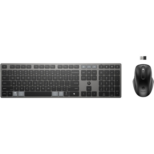 HP 725 - Draadloos Toetsenbord en Muis Combo - Oplaadbaar - Qwerty - Nightfall Black