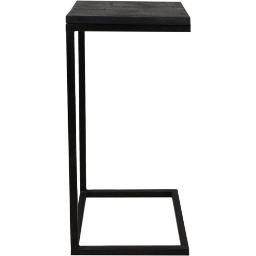 HSM Collection Read - Bijzettafel - Mangohout met metalen onderstel - Zwart