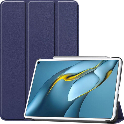 Huawei MatePad Pro 10.8 (2021) - Tri-Fold Book Case - Volledige bescherming - Donker Blauw Tweedehands