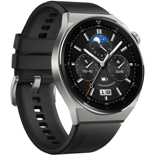 Huawei Watch GT 3 Pro - Smartwatch - Hartslagmonitoring SpO2 - Zilver (Zwart) Tweedehands