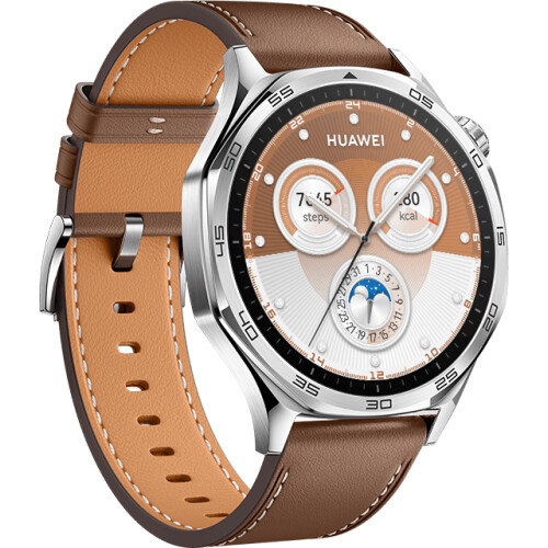 Huawei Watch GT 5 - Smartwatch - 46mm - RVS Bruin Tweedehands