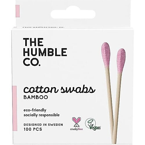 Humble Natuurlijke Wattenstaafjes - Roze 100 pcs Tweedehands