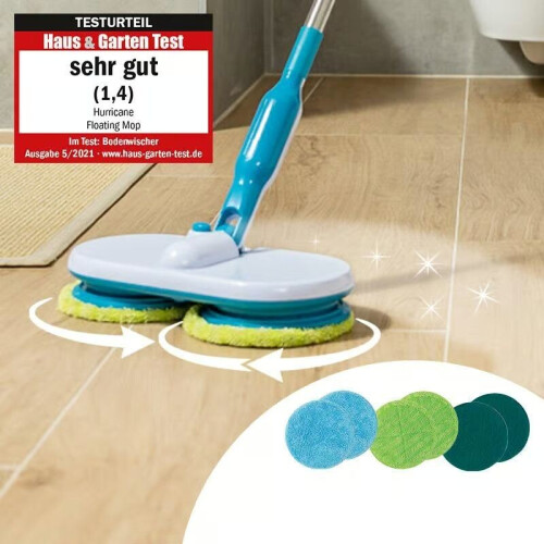 Bulbhead Hurricane Floating Mop - Elektrische dweil - 105 RPM - Draadloos - Blauw
