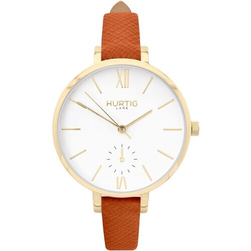 Hurtig Lane dames vegan Horloge Amalfi Petite Gold, White & Tan Oranje Tweedehands
