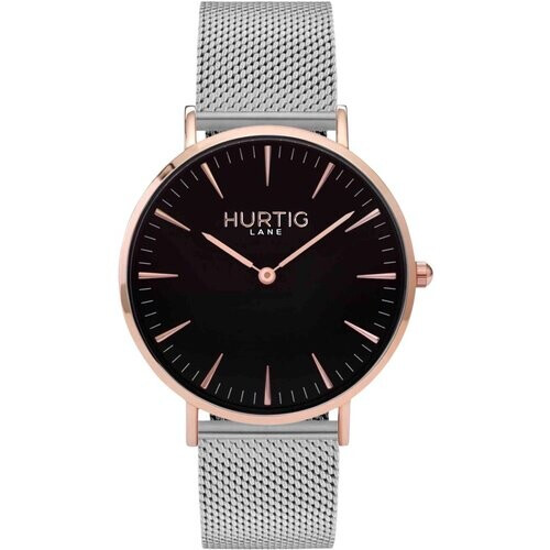 Hurtig Lane dames vegan Horloge Lorelai Rvs Roségoud, Zwart & Zilver Tweedehands