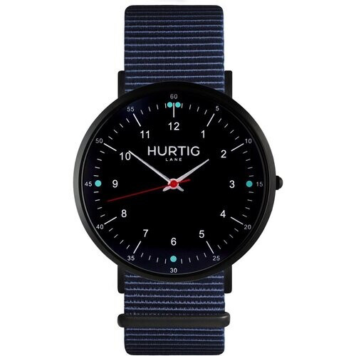 Hurtig Lane dames vegan Horloge Moderna Nylon Zwart & Blauw Tweedehands