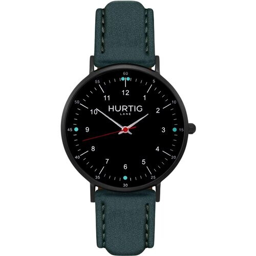 Hurtig Lane dames vegan Horloge Moderna Suède Zwart & Donkergroen Tweedehands